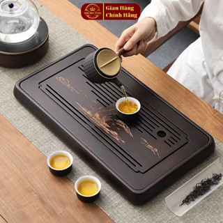 Khay ấm chén , ấm trà bằng tre khắc CNC cao cấp nhiều kích thước dễ dàng vệ sinh, thân thiện và an toàn với môi trường