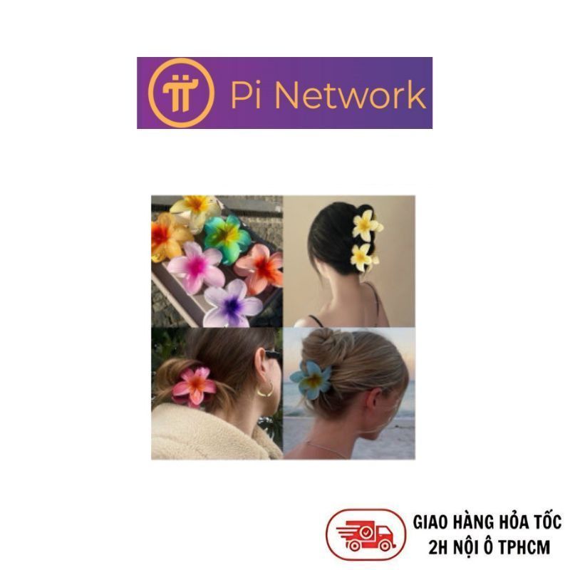 Kẹp tóc bông hoa sứ 8cm NPP Pi Network