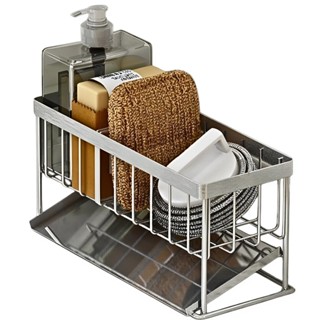 Kệ đựng đồ rửa chén bát Choice MJJ14 chia ngăn có khay hứng nước nghiêng kèm miếng dán tường