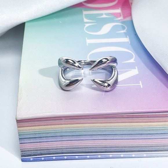 Nhẫn kiểu dáng riêng, phủ kim loại, hình học-N60