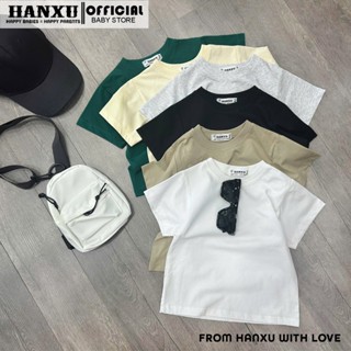 (NÊN TĂNG SIZE) Áo Phông Cộc Tay Bé Trai Dáng Basic Vải Cotton Mềm Mịn, Áo Phông Cộc Tay Thun Bé Trai Mùa Hè Hanxu