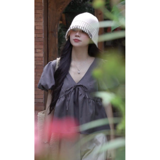 [SMOR.VN] Áo babydoll nữ tay phồng hoa văn SUGAR