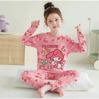  Bộ Đồ ngủ dài tay chất cotton xu in hình Kuromi bé gái   CP   