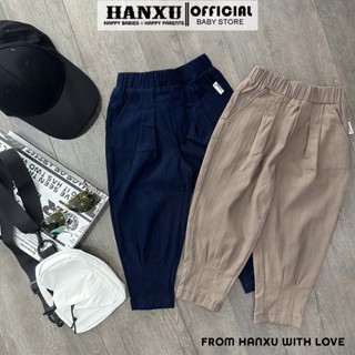 Quần Baggy Cho Bé Trai Vải Kaki Chun Gân Chất Lượng Cao, Quần Dài Đi Học Cho Bé Trai Hanxu