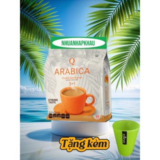 TẶNG LY THÁI  HOẶC TRÀ 70G KHI MUA CÀ PHÊ ARABICA BỊCH TO (bịch 60 gói x 20gr) Trần Quang