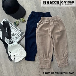 Quần Baggy Cho Bé Trai Vải Kaki Chun Gân Chất Lượng Cao, Quần Dài Đi Học Cho Bé Trai Hanxu