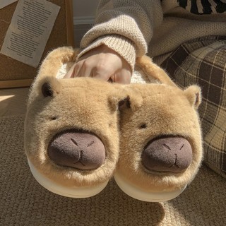  Dép đi trong nhà mùa đông hình capybara đáng yêu giữ ấm chân dép lông đi trong nhà mùa đông cute 