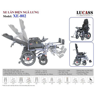 Xe lăn điện ngả nằm Lucass XE-802 hỗ trợ người già di chuyển dễ dàng hơn