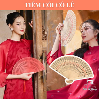  Quạt chụp ảnh tết quạt cổ trang quạt decor-Tiệm Cói Cô Lê 