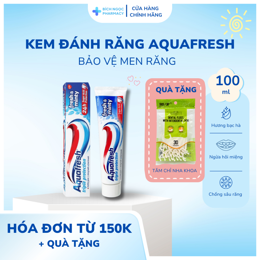 Kem Đánh Răng Aquafresh Triple Protection/ Fresh & Minty 100ml