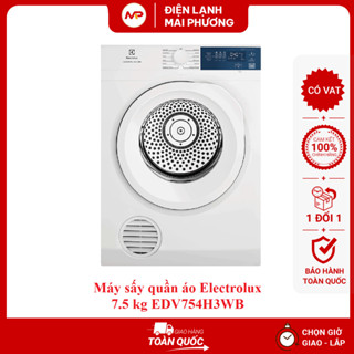 Máy sấy quần áo Electrolux 7.5 kg EDV754H3WB/ 8kg EDV804H3WB - Hàng chính hãng (Bảo hành 24 tháng)
