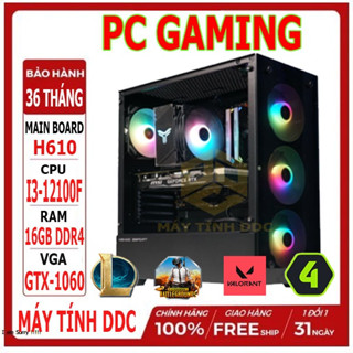 PC GAMING H610 I3-12100F RAM 16GB GTX 1060 FULL NEW Chơi Game Làm Việc