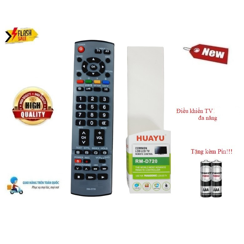 Remote Điều khiển TV Pa_na_so_nic đa năng các dòng tivi Pa_na_so_nLCD/LED/Smart TV Tặng kèm Pin