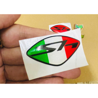 Logo Sh tem nổi nền camay lấp lánh dán mặt nạ xe