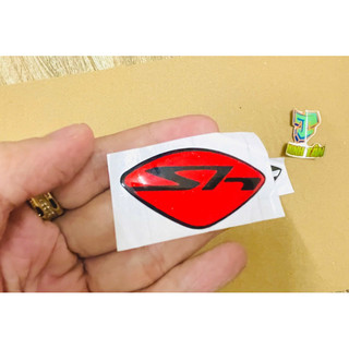 Logo Sh tem nổi nền camay lấp lánh dán mặt nạ xe