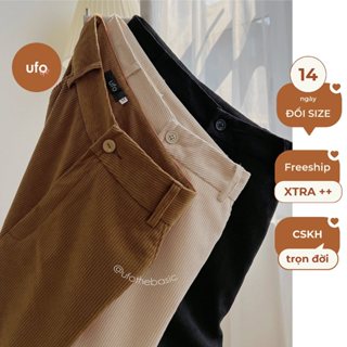Quần ống rộng vải nhung gân mịn - Corduroy Pants - ufothebasic
