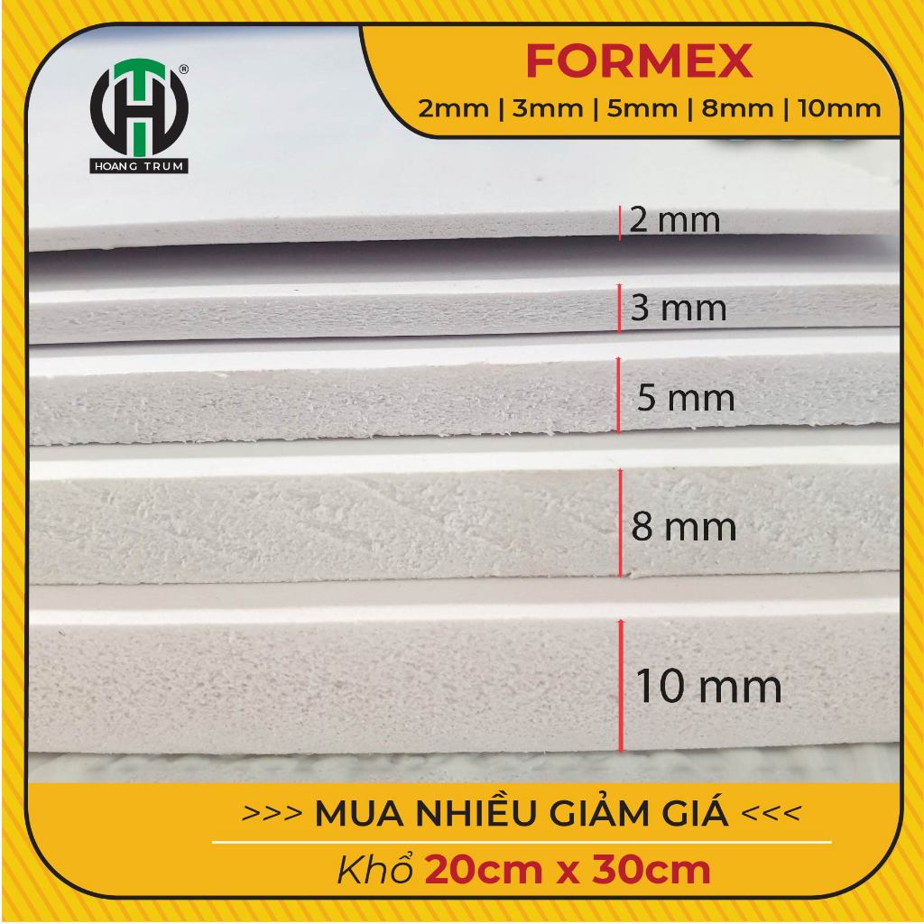 Bìa Mô Hình, Bìa Formex khổ 20x30cm  2mm | 3mm | 5mm | 8mm | 10mm
