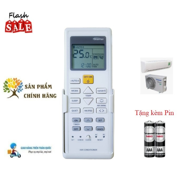 Remote Điều khiển điều hòa Pa_na_so_nic 1 & 2 chiều Inverter- HÀNG CHÍNH HÃNG mới 100% Fullbox Tặng kèm Pin