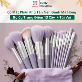 bộ 13 cọ make up phấn phủ tán nền đánh má hồng cọ kẻ mắt cọ che khuyết điểm hoàn hảo kèm túi vải
