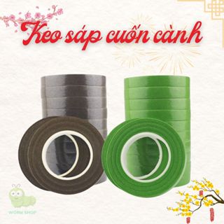 BĂNG DÍNH SÁP, BĂNG DÍNH XUỐNG CÀNH HOA GIẢ, CUỘN BĂNG KEO SÁP CUỐN CÀNH LÀM KẼM NHUNG