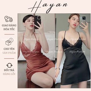 HT7 Váy ngủ sexy lụa hách dáng kèm ĐỆM LÓT, Đầm ngủ ren v1 dáng suông tôn dáng HT7 MÚT