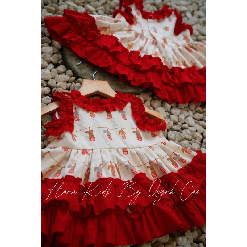 [Hàng chính chủ_ko sỉ] Váy đầm lolita/tây ban nha xoè bồng màu đỏ cho bé gái mẫu mới nhất