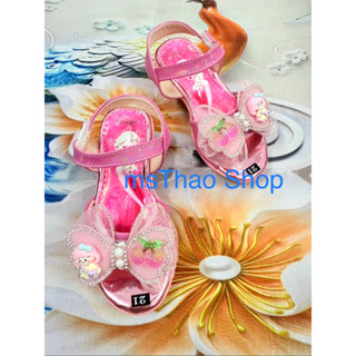 Giày Sandal/quai hậu bé gái 3 quai cao gót 3cm từ 5 6 7 8 tuổi