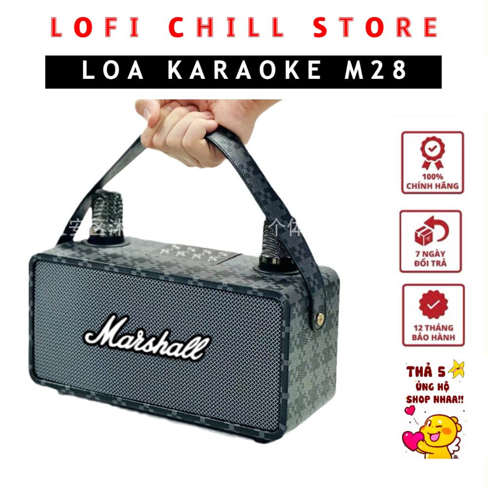 Loa Karaoke M28 Kèm 2 Micro Chống Hú, Loa M28 Hát Karaoke Công Suất Lớn, Thiết Kế Sang Trọng, Dễ Sử 