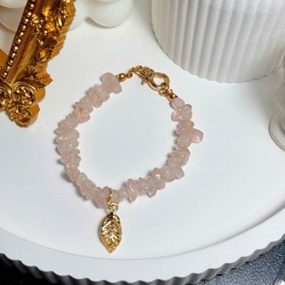 Vòng Tay Rose Quartz Hợp Mệnh Mộc, Mệnh Hỏa Khóa Thép Không Gỉ - Thu Hút Tình Yêu, Bình An, Cân Bằng Cảm Xúc