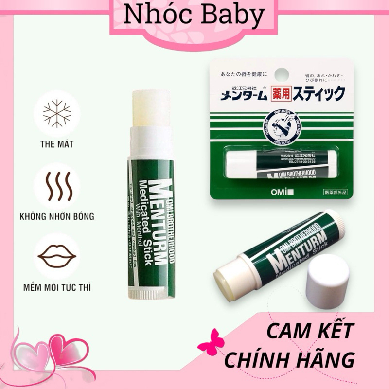 Son dưỡng ẩm bạc hà Omi Brotherhood Menturm giúp tăng cường độ ẩm và làm mềm vùng da môi (4g)