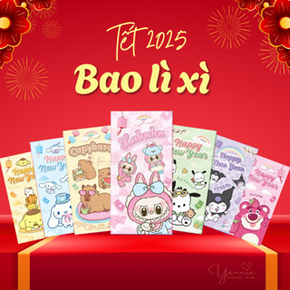  Bao Lì Xì Tết 2025 dễ thương sỉ lẻ bao lì xì Labubu Capybara Gấu dâu Kuromi nhiều mẫu 