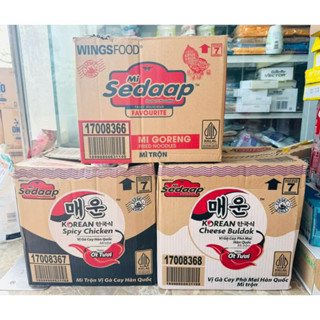 Thùng Mì Trộn Sedaap Vị Gà Cay Phô Mai/Vị Mì Xào Thùng 30 gói
