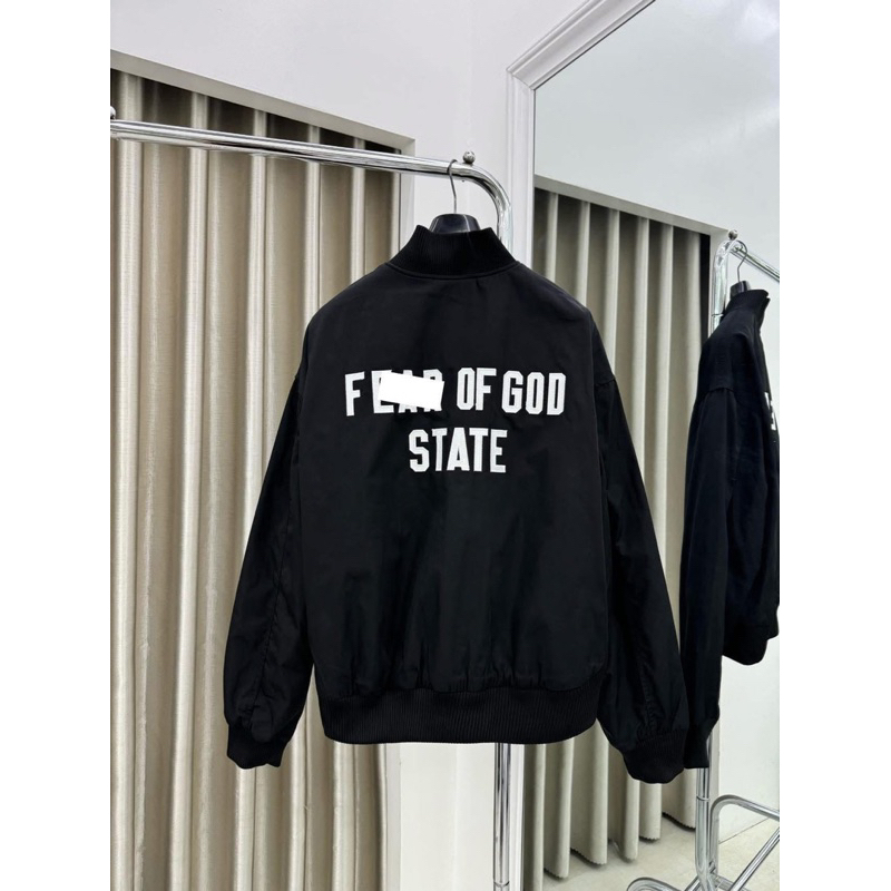⚜️[Cao cấp - Loại 1] Áo Khoác Bomber Fear Of God Thêu Sau Áo Phối Lót Cam Nổi Bật - Áo Khoác Nam Nữ 