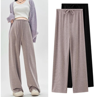  Quần bầu dây rút ống rộng thời trang thu đông chất nỉ lông thỏ cho mẹ bầu 