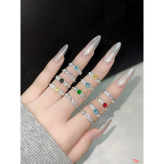 Nhẫn Kim Tiền Lộc Nhất Duyên HTJ Bạc ta Mẫu Mới Hot Trend 2025 kèm đá phong thuỷ đủ màu sắc