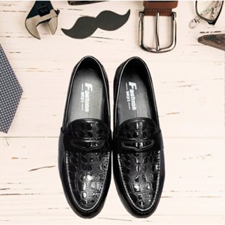  Giầy lười da nam  da siêu mềm vân cá sấu băng thủng  đế khâu chỉ gai chắc chắn 