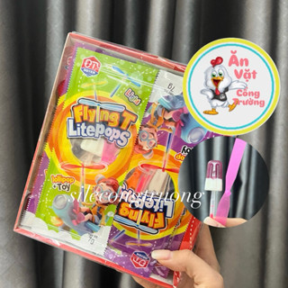 Sỉ hộp 30 gói kẹo mút que kem chong chóng phát sáng, kẹo mút kèm đồ chơi chong chóng phát sáng sỉ đồ ăn vặt