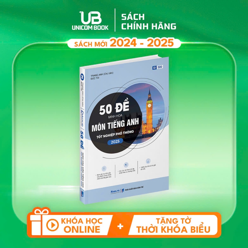 Sách - Bộ 50 đề minh họa môn Tiếng Anh TNPT năm 2025
