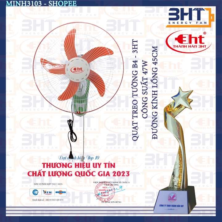 QUẠT TREO TƯỜNG 1D B4-47W 220V