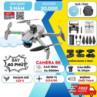 Flycam S135 GPS gimbal chống rung 3 trục, máy điều khiển từ xa camera 8k, drone cao cấp play cam