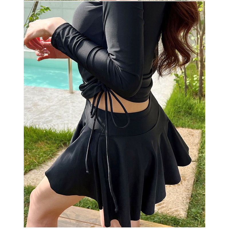 Size M-3Xl- Đồ bơi tay dài khoá kéo rút eo sành điệu- Đồ bơi tay dài áo váy kín đáo- shopnabi | BigBuy360 - bigbuy360.vn