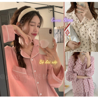 Set Bộ Mặc Nhà Big size nữ Bộ Ngủ Đũi Xốp Tay Dài Quần Dài vải đẹp lên form Tôn Dáng.