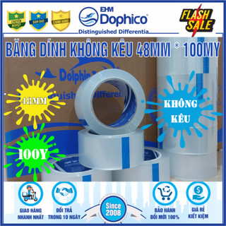 Băng dính không kêu Dolphin quy cách 48mm x 100Y – Yên tĩnh khi sử dụng