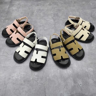 Dép Sandal Chữ H Da Mềm Quai Ngang Đế Chống Trơn Trượt Kiểu Dáng Sang Chảnh cho Nữ