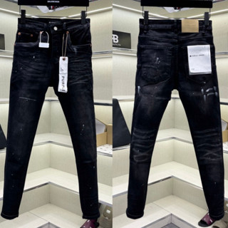 Quần Bò Jean Nam Puple Đen Trơn 4 Cúc Quần Bò PP chấm sơn thêu chữ thời trang hot trend chất bò co giãn đẹp