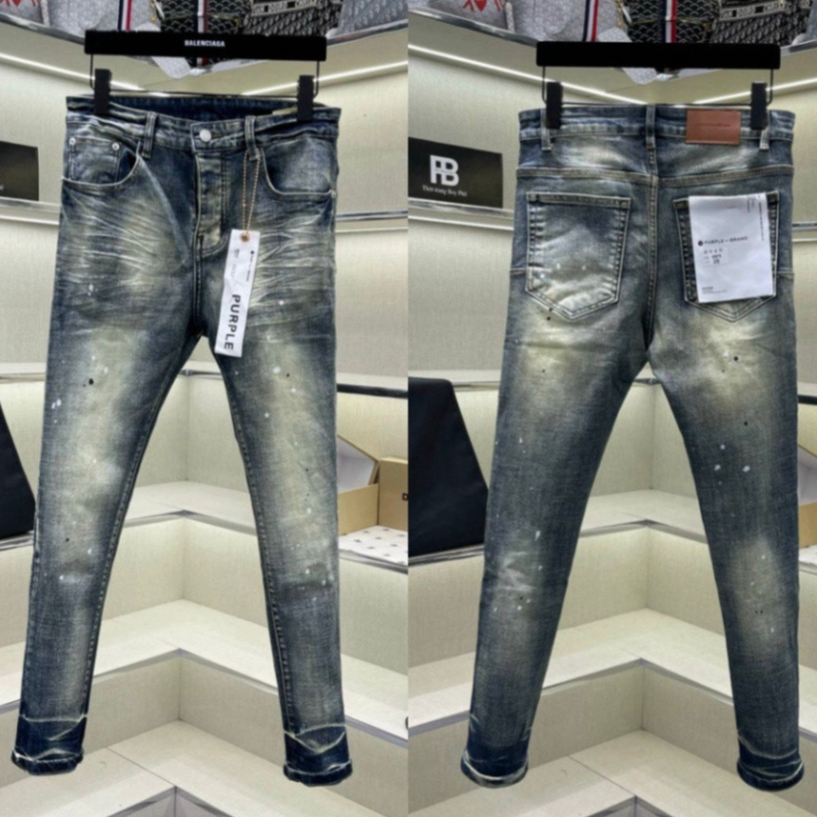 Quần Bò Jean nam Học Sinh Thome_Browne Xanh Vải Trơn Phối Dập 4 Vạch Kẻ Trắng Quần Bò Nam DSQ Xanh Đen Quần boy phố