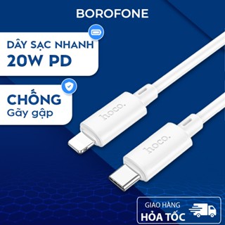 Dây cáp sạc nhanh IP Borofone CK6 TypeC to Light, hỗ trợ dòng sạc PD tối đa 20W, dài 1 mét