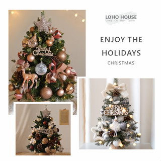  Cây thông Noel Loho House | Cây thông Giáng sinh để bàn mini 60cm kèm đèn và phụ kiện trang trí 