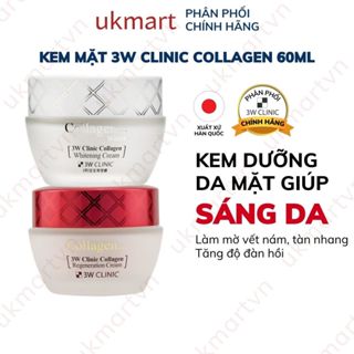 Kem Mặt 3W Clinic Trắng / Đỏ Dưỡng Trắng Da Chống Lão Hóa Collagen Whitening 60ml
