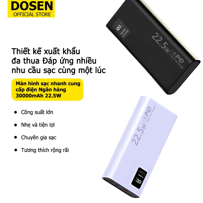 dosen pro sạc dự phòng pd22.5w 30000mah 12000mah 80000mah pin dự phòng màn hình Led tích hợp tích hợp | BigBuy360 - bigbuy360.vn